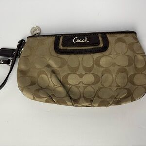 Vintage Coach Wallet Y2K Wristlet Signature Coloring Brown